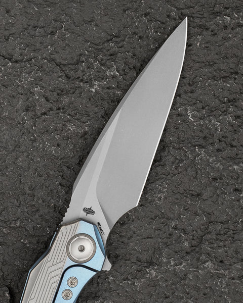 BESTECH WET NELLIE BT2505A Titanium Handle: 3.53" MagnaCut Blade Button Frame Lock