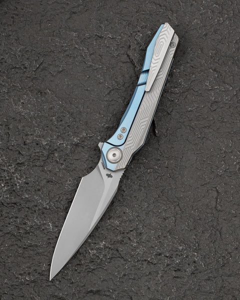 BESTECH WET NELLIE BT2505A Titanium Handle: 3.53" MagnaCut Blade Button Frame Lock