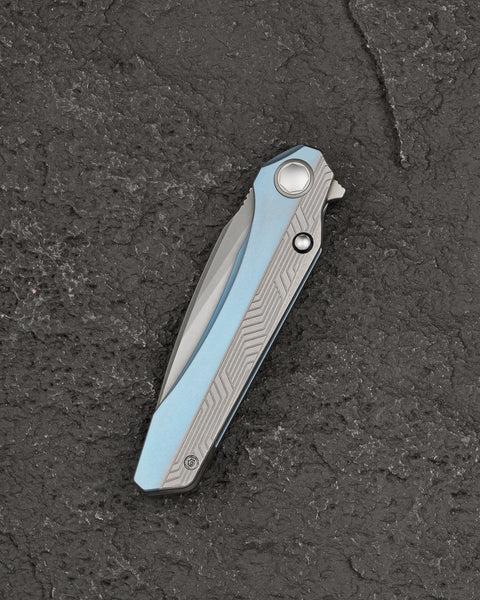BESTECH WET NELLIE BT2505A Titanium Handle: 3.53" MagnaCut Blade Button Frame Lock