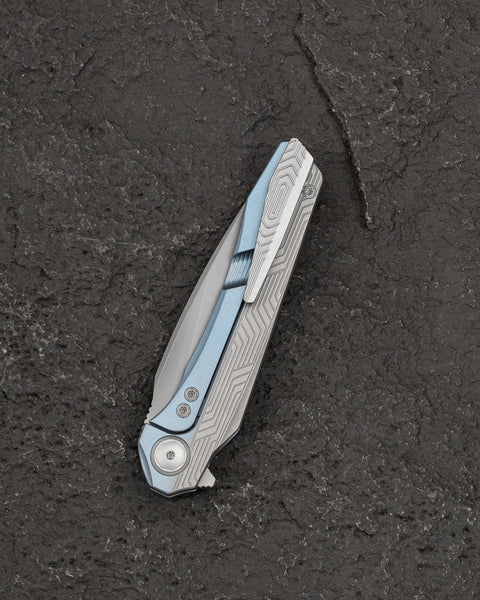 BESTECH WET NELLIE BT2505A Titanium Handle: 3.53" MagnaCut Blade Button Frame Lock