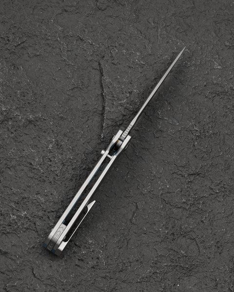 BESTECH WET NELLIE BT2505A Titanium Handle: 3.53" MagnaCut Blade Button Frame Lock