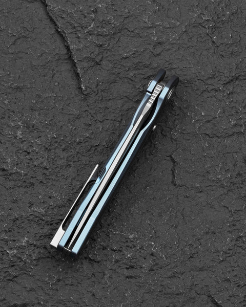 BESTECH WET NELLIE BT2505A Titanium Handle: 3.53" MagnaCut Blade Button Frame Lock