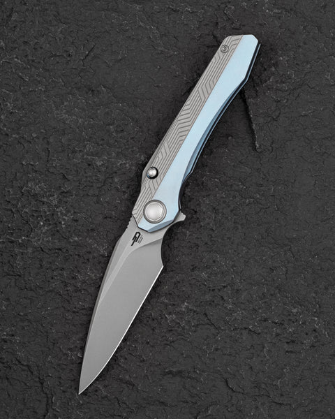 BESTECH WET NELLIE BT2505A Titanium Handle: 3.53" MagnaCut Blade Button Frame Lock