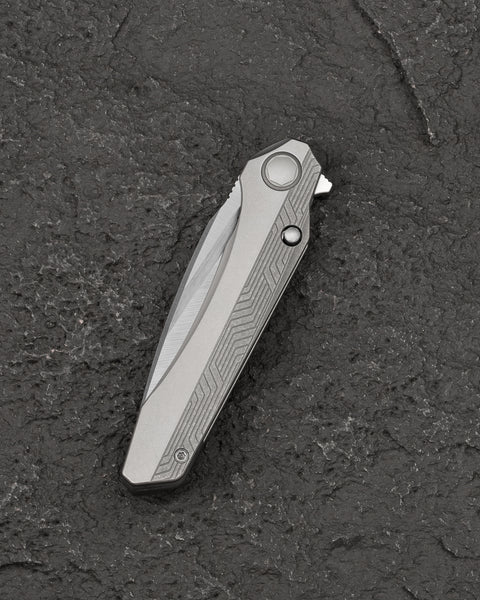 BESTECH WET NELLIE BT2505B Titanium Handle: 3.53" MagnaCut Blade Button Frame Lock