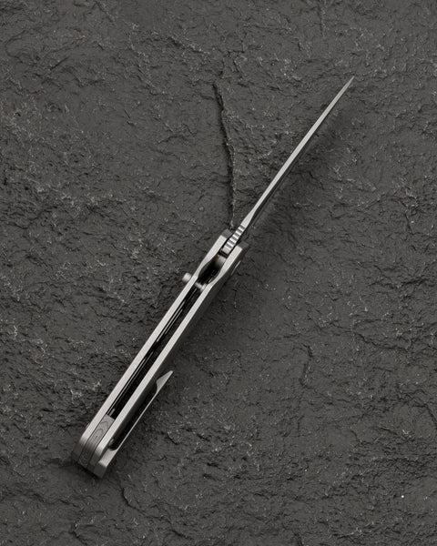 BESTECH WET NELLIE BT2505B Titanium Handle: 3.53" MagnaCut Blade Button Frame Lock