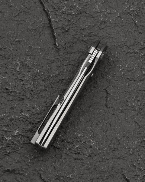 BESTECH WET NELLIE BT2505B Titanium Handle: 3.53" MagnaCut Blade Button Frame Lock