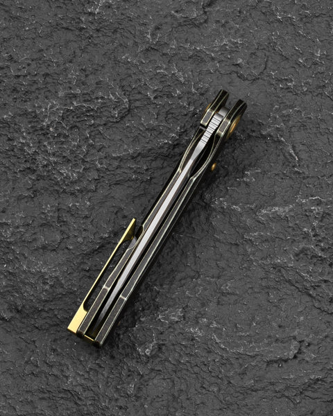 BESTECH WET NELLIE BT2505C Titanium Handle: 3.53" MagnaCut Blade Button Frame Lock