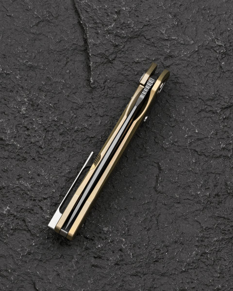 BESTECH WET NELLIE BT2505D Titanium Handle: 3.53" MagnaCut Blade Button Frame Lock