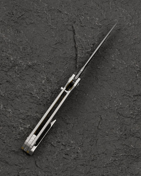BESTECH WET NELLIE BT2505D Titanium Handle: 3.53" MagnaCut Blade Button Frame Lock