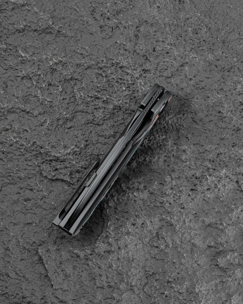 BESTECH SENU BT2601D Titanium with Camo Carbon Inlays Handle: 3.48" S90V Blade Frame Lock