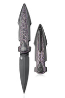 BESTECH IKA DAGGER BT2602F Titanium + Purple Haze Fatcarbon Fiber Inlays Handle: 3.90