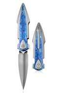 BESTECH IKA DAGGER BT2602G Titanium + Timascus Inlays Handle: 3.90