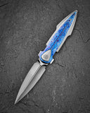 BESTECH IKA DAGGER BT2602G Titanium + Timascus Inlays Handle: 3.90