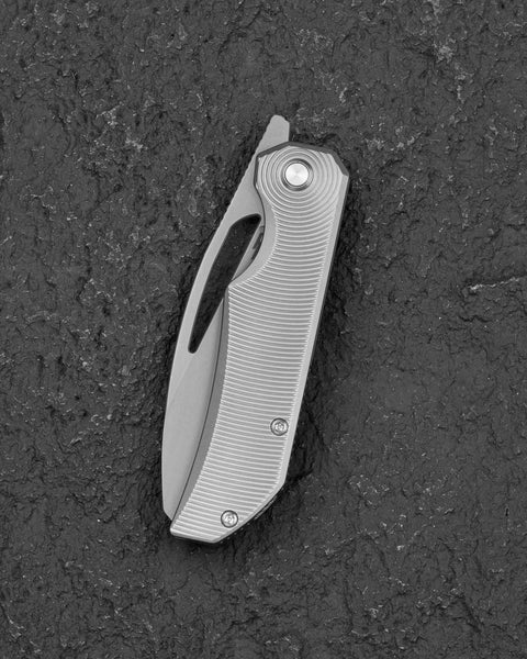 BESTECH MINI TAIPAN BT2603A Titanium Handle: 3.25'' Hollow Grinds MC Blade