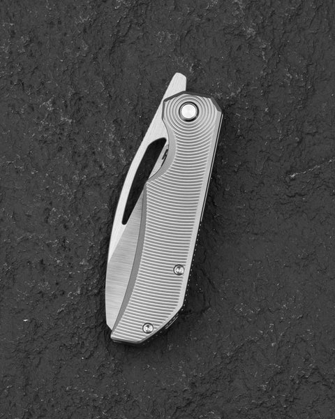 BESTECH MINI TAIPAN BT2603C Titanium Handle: 3.25'' Hollow Grinds MC Blade