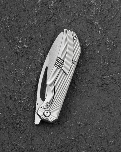 BESTECH MINI TAIPAN BT2603C Titanium Handle: 3.25'' Hollow Grinds MC Blade
