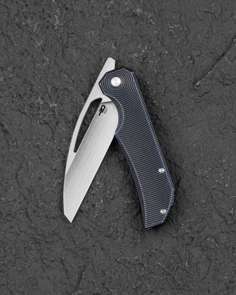 BESTECH MINI TAIPAN BT2603D Titanium Handle: 3.25'' Hollow Grinds MC Blade