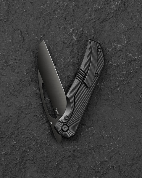 BESTECH MINI TAIPAN BT2603E Titanium Handle: 3.25'' Hollow Grinds MC Blade
