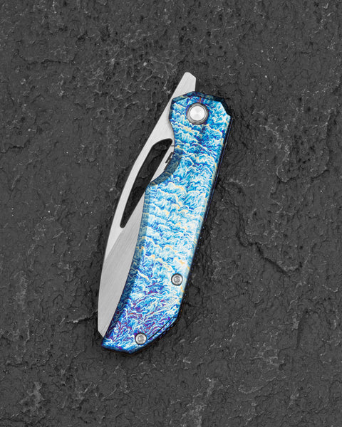 BESTECH MINI TAIPAN BT2603G Titanium Handle: 3.25'' Hollow Grinds MC Blade