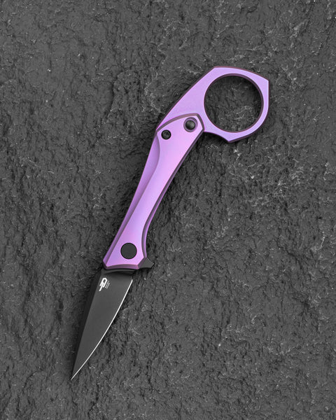 BESTECH DUCI BT2605G Titanium Handle: 1.97" CPM-20CV Blade, Flipper with Frame Lock, Removable Ring with Bottle Opener