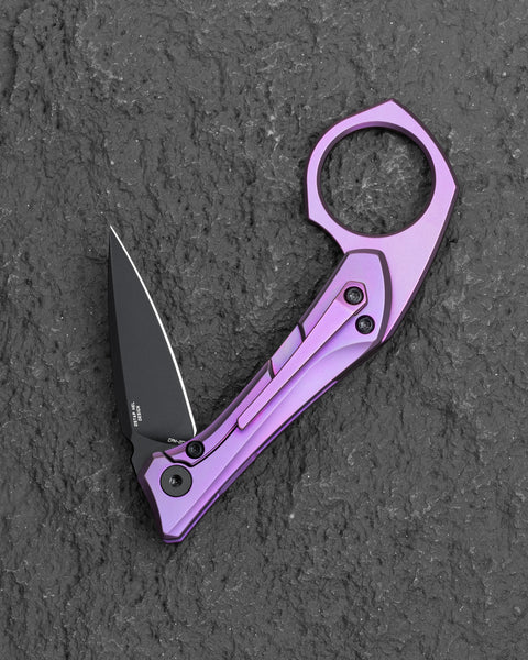 BESTECH DUCI BT2605G Titanium Handle: 1.97" CPM-20CV Blade, Flipper with Frame Lock, Removable Ring with Bottle Opener
