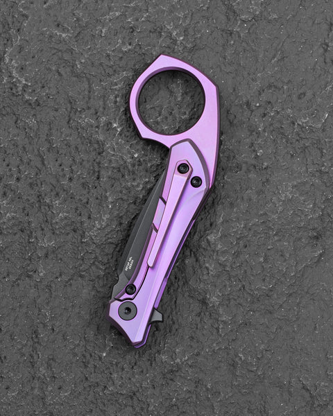 BESTECH DUCI BT2605G Titanium Handle: 1.97" CPM-20CV Blade, Flipper with Frame Lock, Removable Ring with Bottle Opener