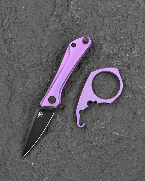 BESTECH DUCI BT2605G Titanium Handle: 1.97" CPM-20CV Blade, Flipper with Frame Lock, Removable Ring with Bottle Opener