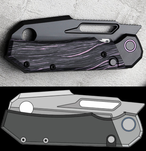 BESTECH NYRRDREKI BT2607A Titanium with Micarta Inlays Handle: 3.08