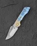 BESTECH DACTYL BT2608C Titanium with Flamed Titanium Inlays Handle: 2.98