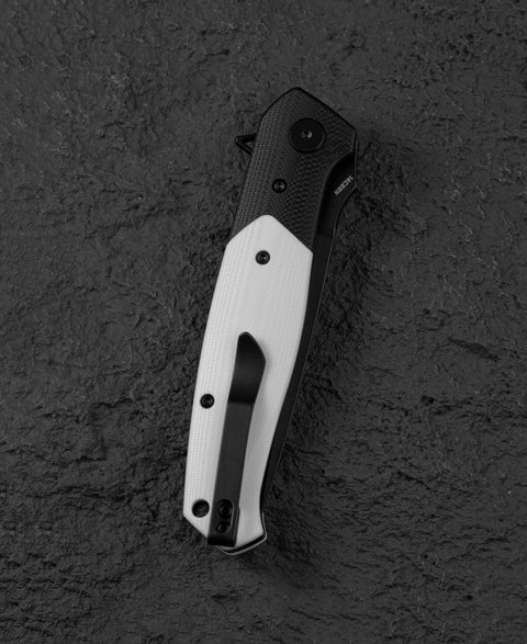 BESTECH SWORDFISH BG62A Black and White G10 Handle 3.94" 14C28N Blade