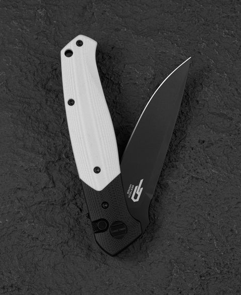 BESTECH SWORDFISH BG62A Black and White G10 Handle 3.94" 14C28N Blade