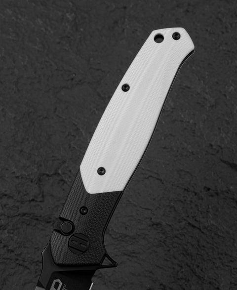 BESTECH SWORDFISH BG62A Black and White G10 Handle 3.94" 14C28N Blade