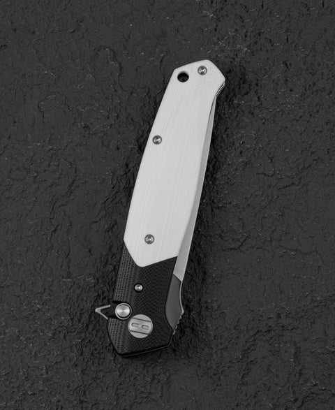 BESTECH SWORDFISH BG62B Black and White G10 Handle 3.94" 14C28N Blade