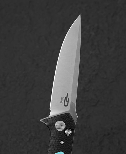 BESTECH SWORDFISH BG62F Black and Light Blue G10 Handle 3.94" 14C28N Blade