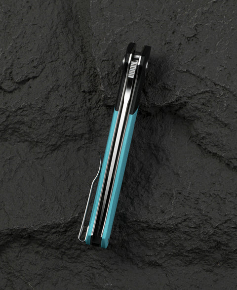BESTECH SWORDFISH BG62F Black and Light Blue G10 Handle 3.94" 14C28N Blade